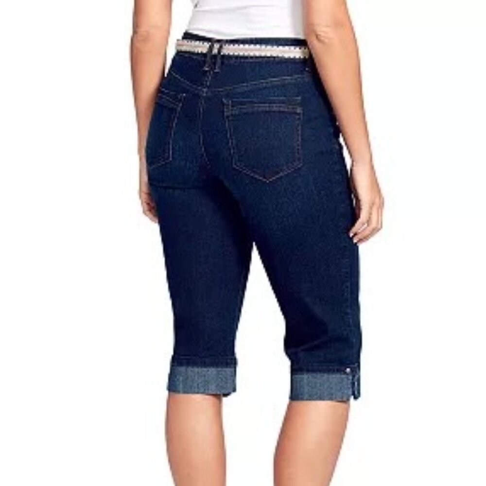 Gloria Vanderbilt Cleo All American Slimming Effect Denim Skimmer Capris Size 12 - Picture 5 of 9